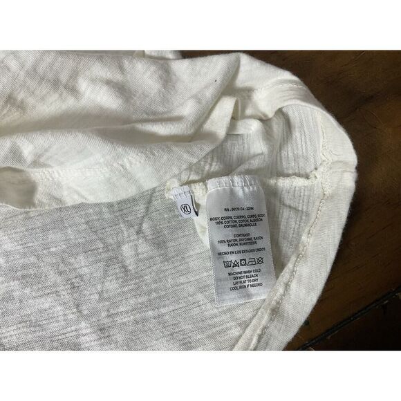 Anthropologie T.La Flutter Sleeve Knit Top White Woven Polka Dot Sleeves XL NWT - Picture 8 of 10